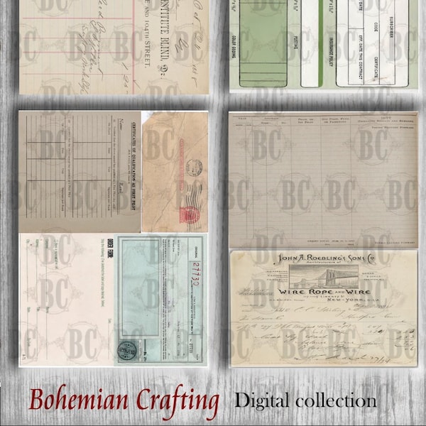 Vintage Documents Ephemera Digital Download Printable