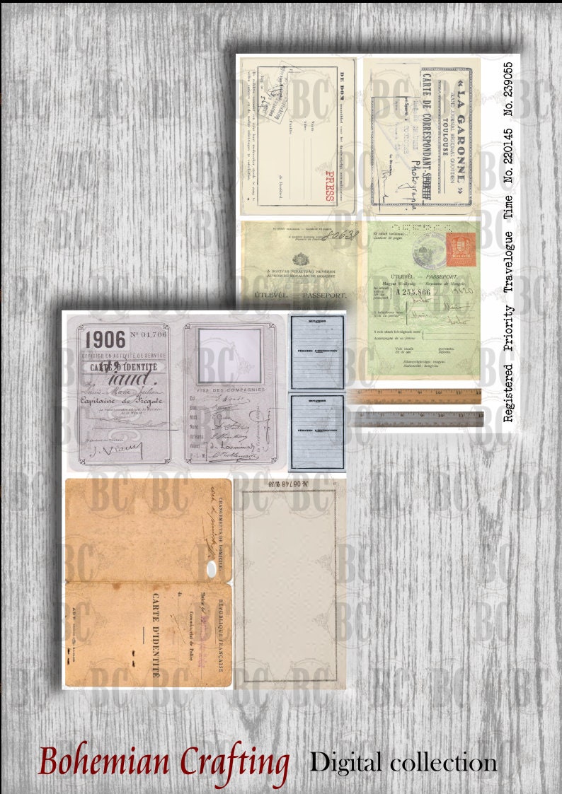 Build a Vintage ID cards and Passports Digital collection Etsy