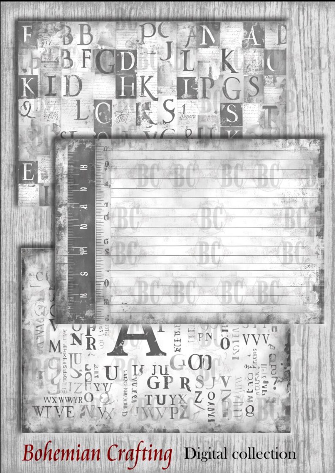 Grunge Industrial Paper: Black and White Junk Journal (digital Download ...