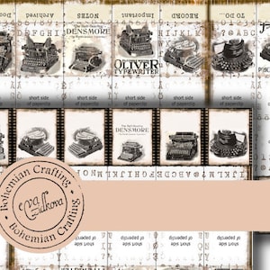 Vintage Typewriters hidden paperclips Digital Design Printable Ephemera