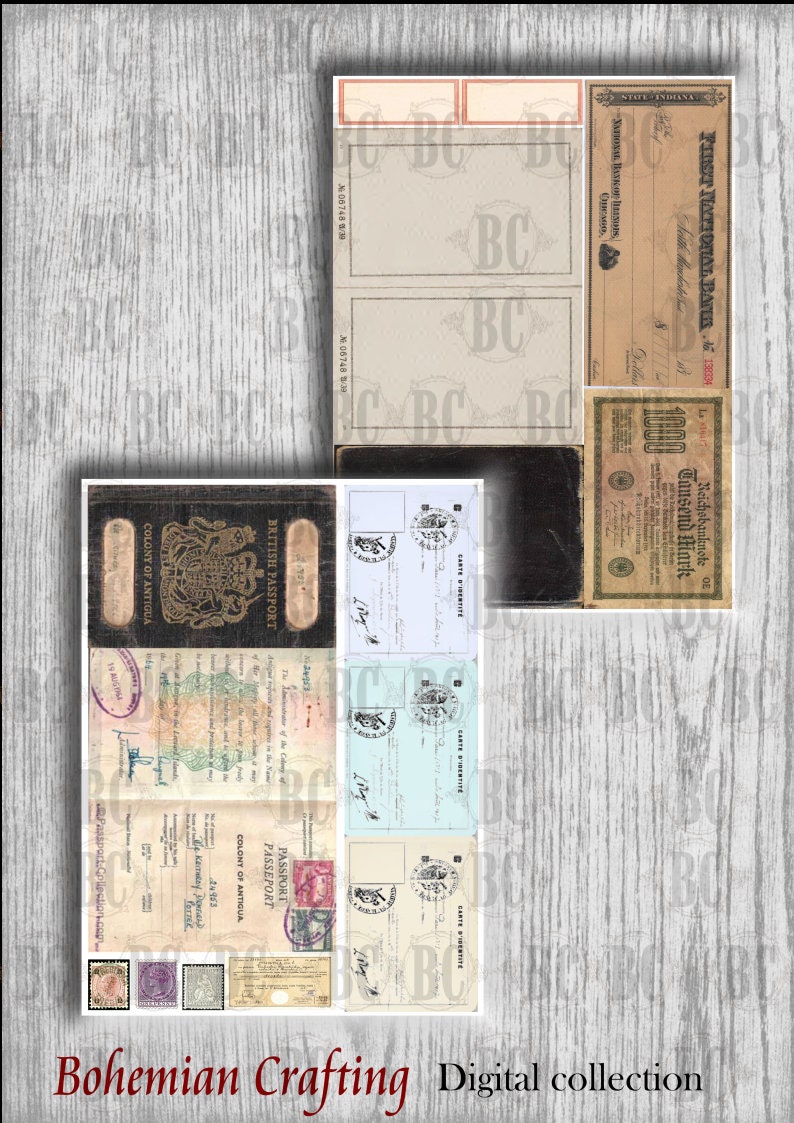 Build a Vintage ID cards and Passports Digital collection Etsy