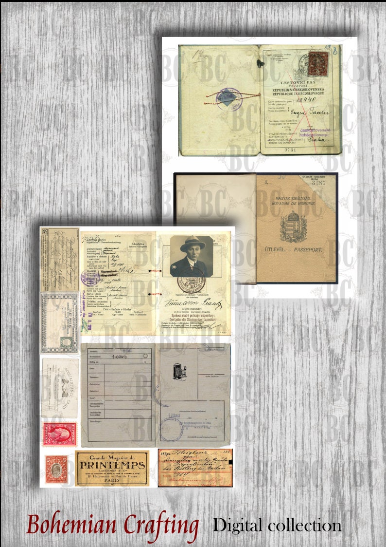 Build a Vintage ID cards and Passports Digital collection Etsy