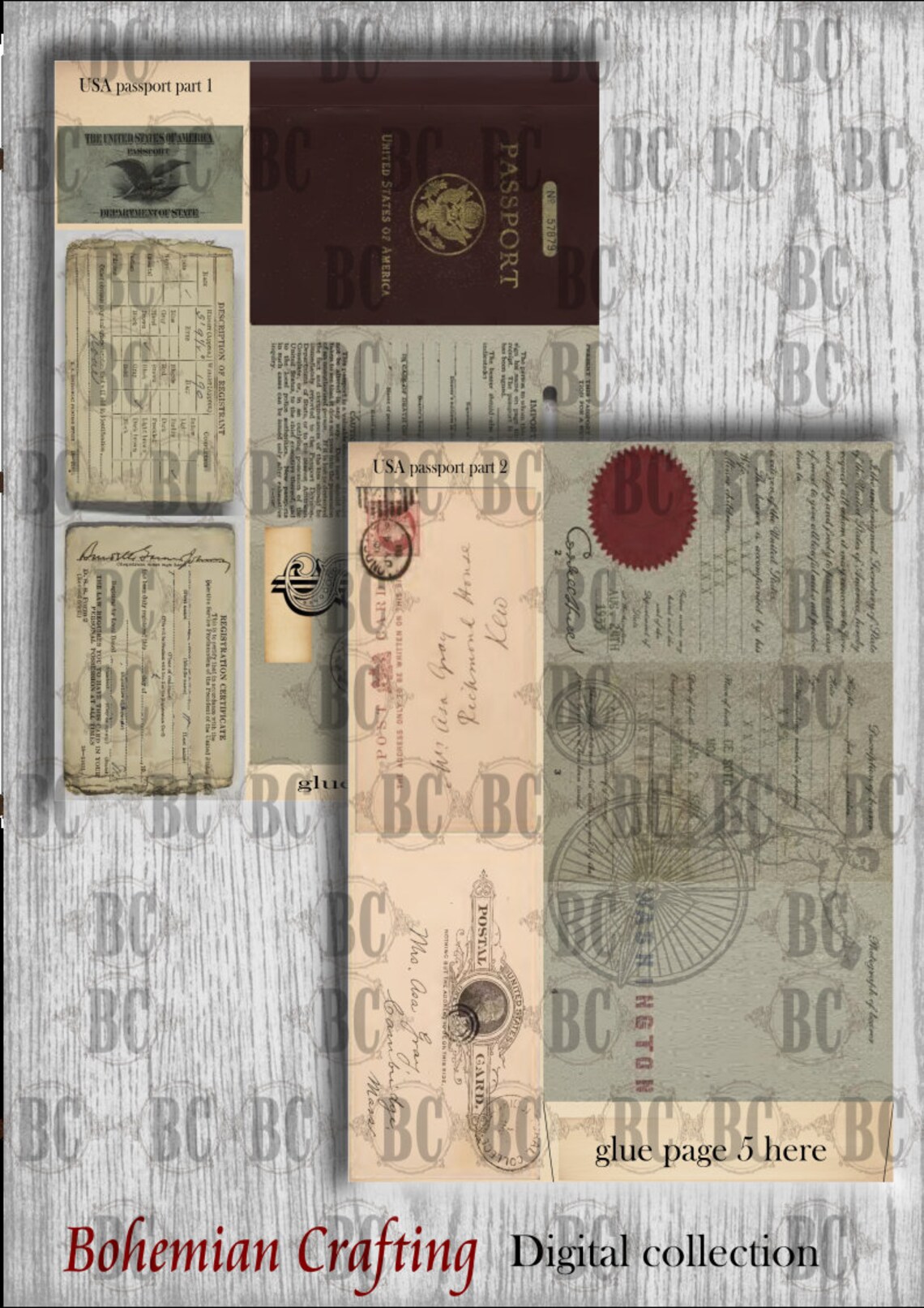 Vintage USA Passport Book Digital Download Printable - Etsy