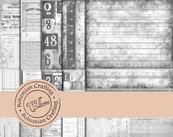 Grunge Industrial Paper: Black and White Junk Journal (Digital Download)