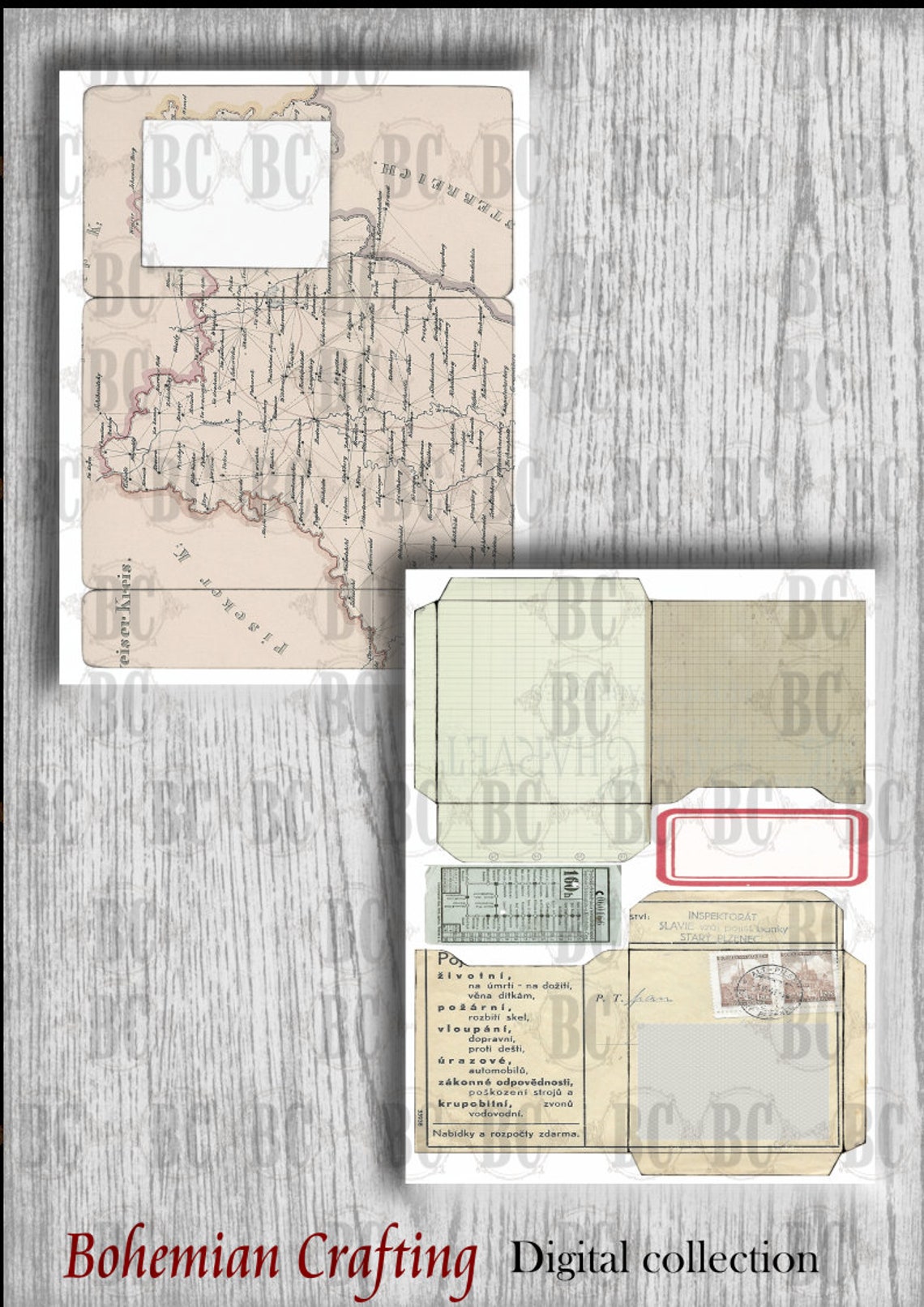 Vintage Folders and Pockets Digital Download Printable Collection ...