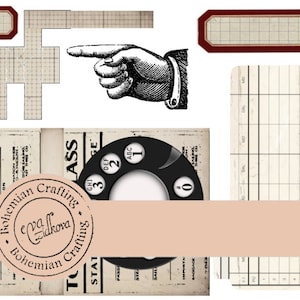 POP UP Moving Digital Design TELEPHONE Dialog, Printable ephemera