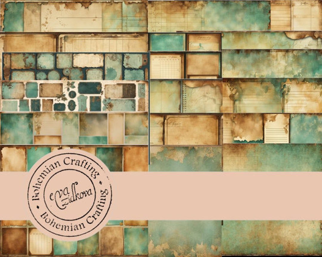 Grunge Green Journal Printable Kit, Digital Design, Journal Ephemera ...