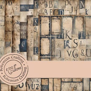 Collection numérique Lost in Alphabet, kit imprimable de journal indésirable, éphémères, grunge