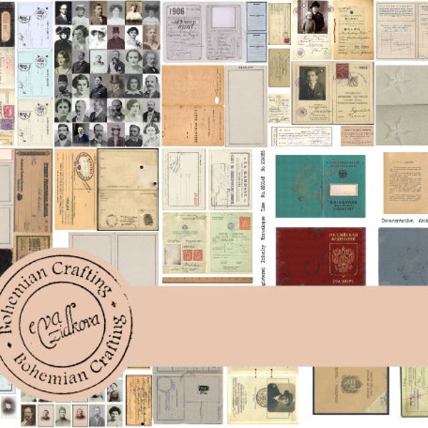 Build an ID Printable kit for junk journals Digital download Artistic Documents