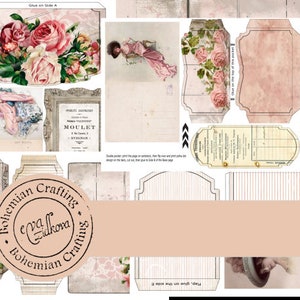 Rose Folio Digital Design Printable journal Ephemera