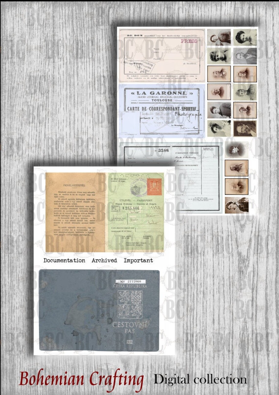 Build a Vintage ID cards and Passports Digital collection Etsy