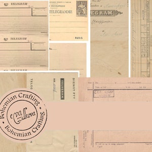 Vintage Telegram forms No. 1 Digital Downloads Printable Ephemera Junk Journals