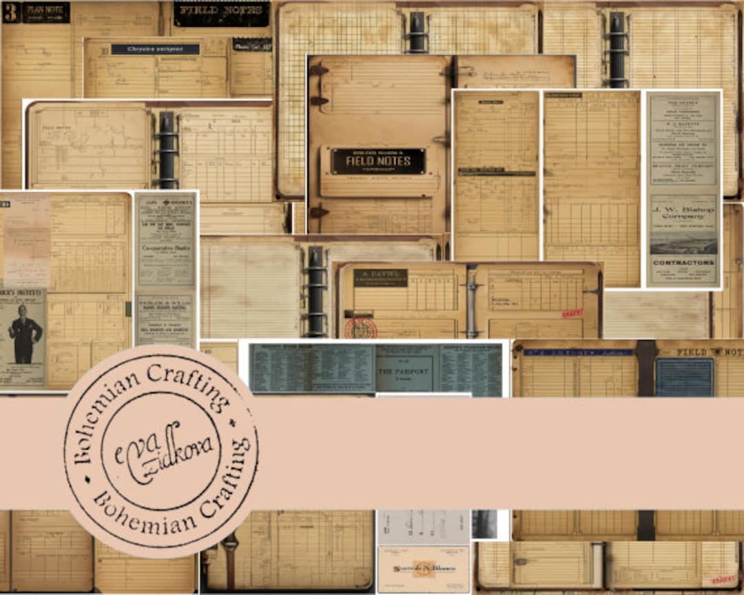 Grunge Basic Vintage Journal Kit, Digital Design, Journal Ephemera ...