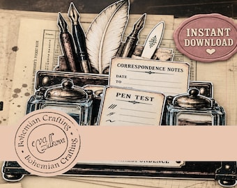 Double Inkwell Stand printable Pocket for journals