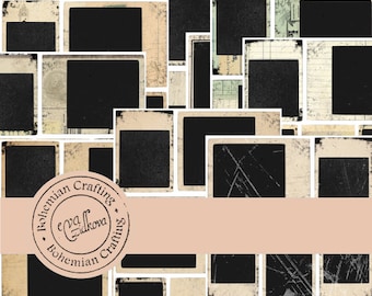 Vintage Polaroid frames Ephemera Inserts for junk journals Digital Download, Printable