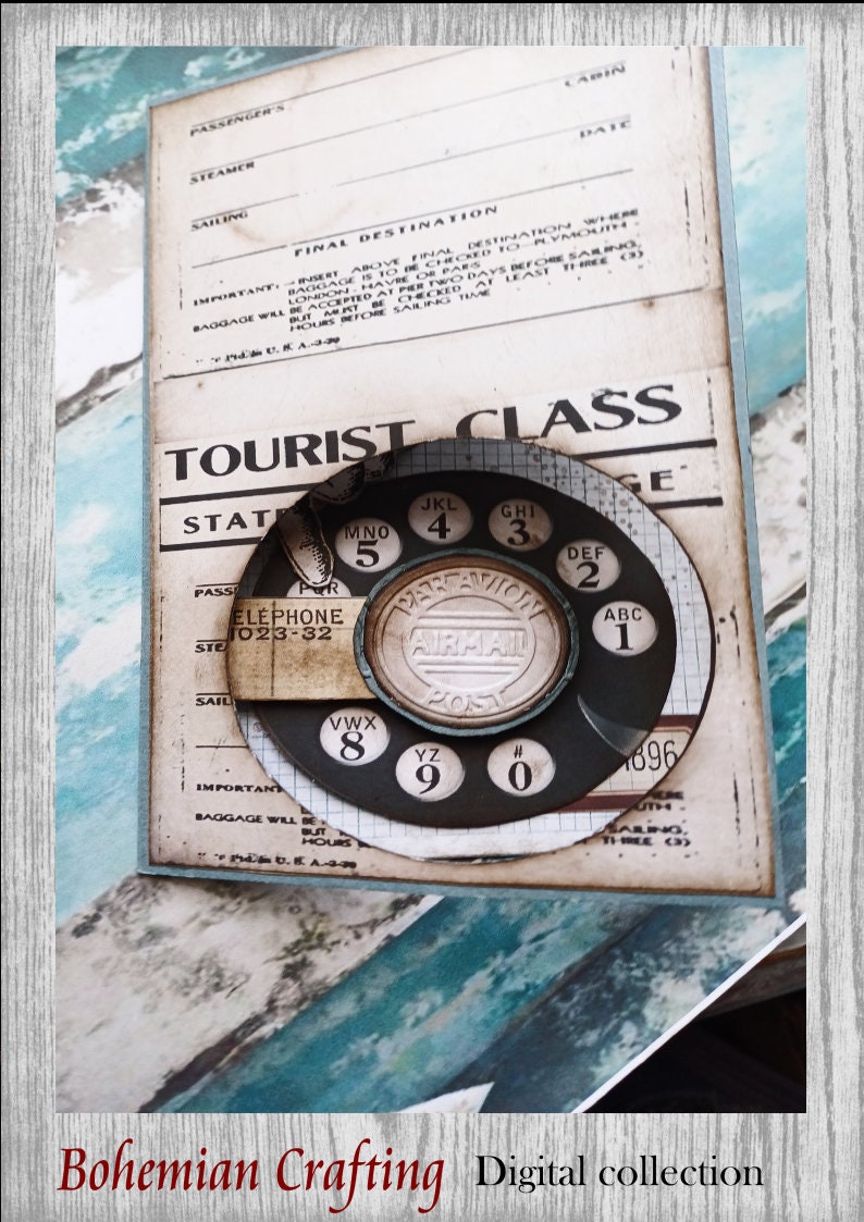 POP UP Moving Digital Design TELEPHONE Dialog, Printable ephemera image 3