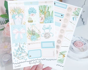 Succulent | Foil Mini Kit | Planner Stickers | Spring Sticker Kit | Cactus Sticker Kit | Succulent Sticker | Spring Weekly Kit | Spring