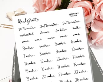 Pregnancy Weeks Tracker Stickers | Pregnancy Milestones | Pregnancy Sticker | Baby Sticker | New Baby Maternity Sticker  | Pregnancy Tracker
