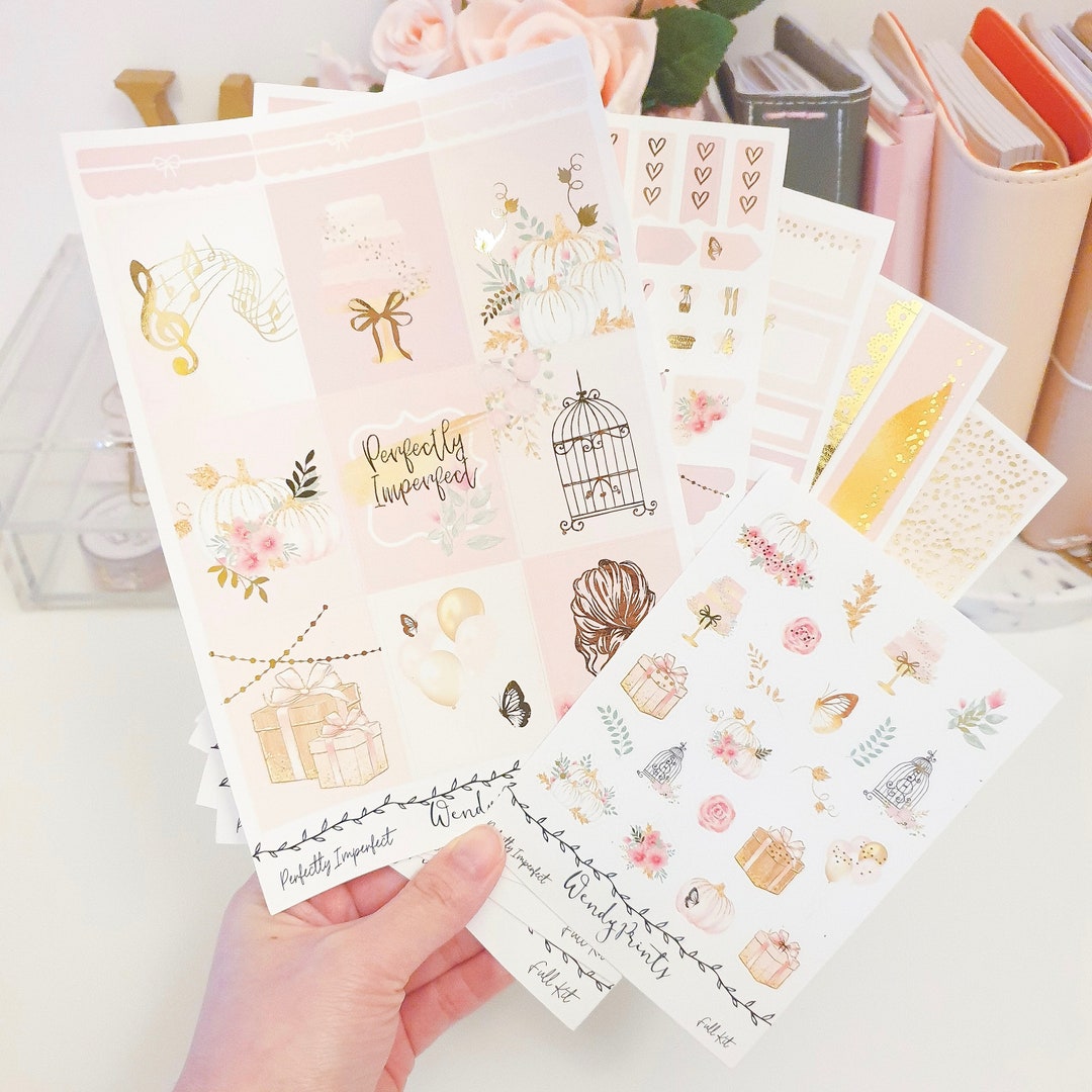 Perfectly Imperfect Gold Foiled Weekly Kit | Birthday Sticker | Planner ...