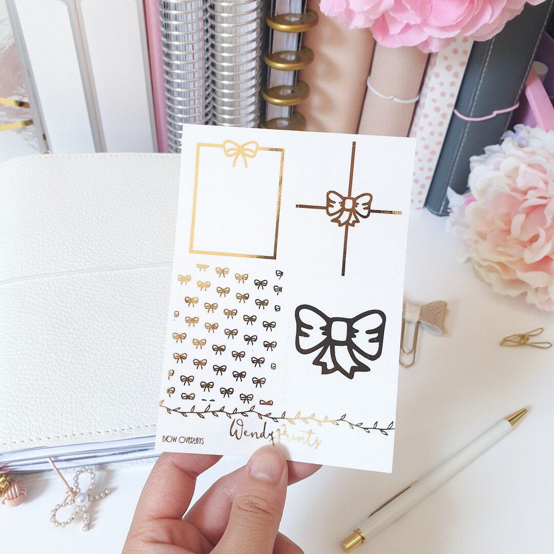 Foil Bow Full Box Overlay Stickers | Clear Transparent Sticker | Foil ...