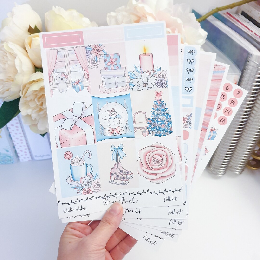 Winter Wishes | Weekly Kit | Christmas Kit | Planner Stickers | Holiday ...