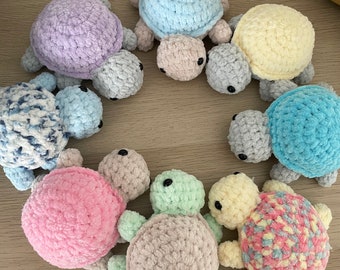 Turtles - Ready Made - super soft crochet turtle plushie / soft toy in set colours.