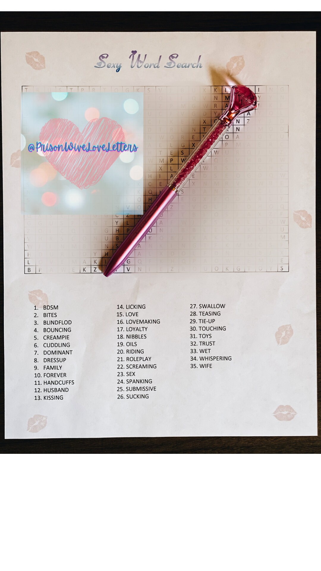 Prison Wife Games Fun Personalized Stationary Love Wife image
