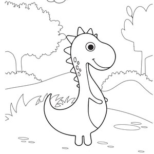 300 printable dinosaur coloring pages instant download etsy