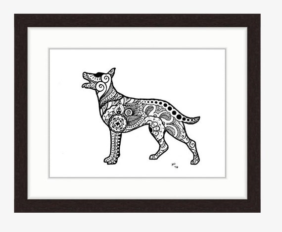Malinois Dutch Shepherd Silhouette Print Etsy