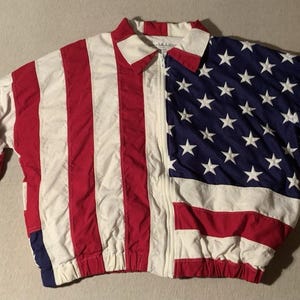 1993 Limited Edition LTD American Flag Bomber Jacket (Size L)
