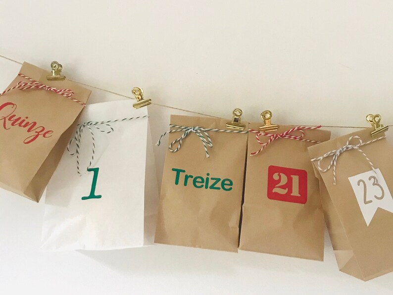 Calendrier de l'avent en kraft à remplir. 24 sachets Etsy France