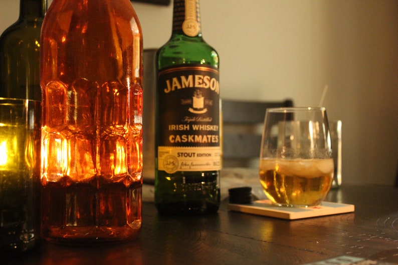 WHISKEY Candle Mens Candles Home Office Candle Whiskey Tin Candle Soy