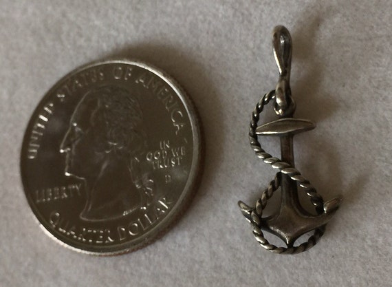 1970's Navy Anchor Infinity Rope Sterling Silver … - image 2