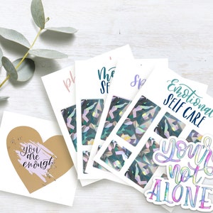 Pacchetto di amore personale: set di gratta e vinci per la cura di sé, affermazione misteriosa e pacchetto regalo adesivo positivo.