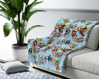 Runaway Railway Inspired Sherpa Fleece Blanket Throw Hand Drawn Art Gift Park Disneyland Ride World Magic Kingdom Mickey Mouse Minnie