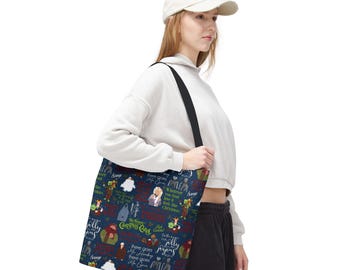 Muppets Christmas Carol Scrooge Kermit Gonzo Canvas Tote Bag Miss Piggy Gift Unique Hand drawn inspired art