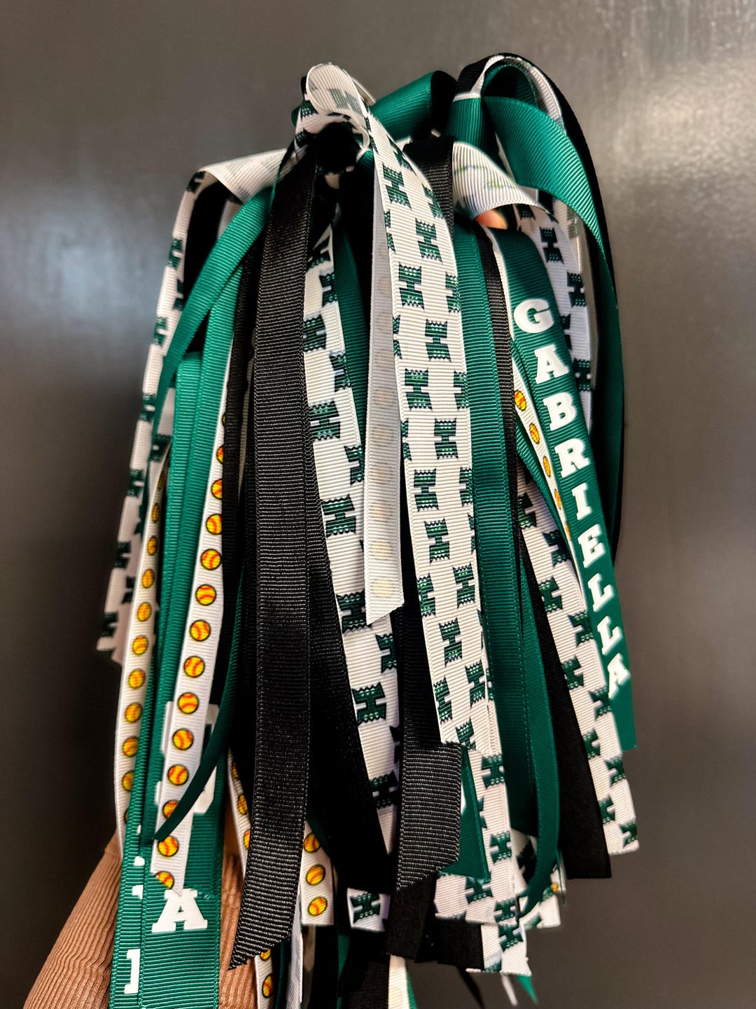 Custom Handmade Team Sports Ribbons Girls Logo Printed Hair Ties ...