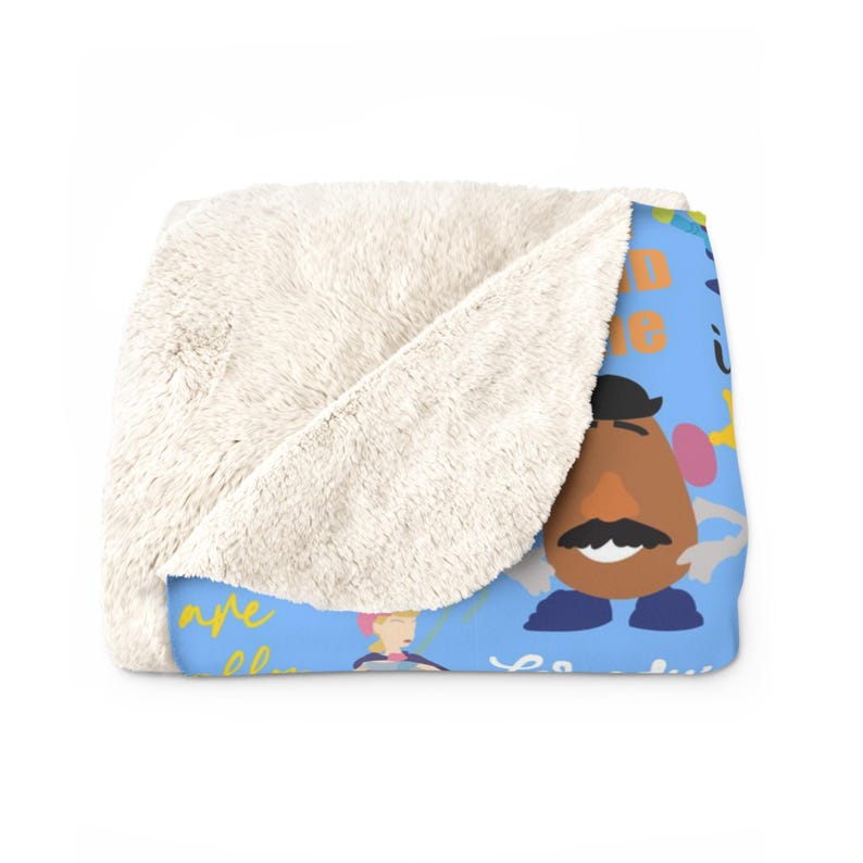 Toy Story Inspired Sherpa Fleece Blanket Throw Hand Drawn Art Gift Disneyland Ride World Kingdom Buzz Lightyear Woody Bo Peep image 5