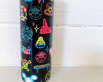 Fantasmic Ride Disney Disneyland Inspired Tumbler Cup Mouse Magic Kingdom World Lands Gift show fireworks Mickey sorcerer icons