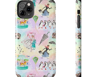 Disney Mary Poppins Inspired Phone Case Gift Inspired Fan Art Movie Disneyland Magic Kingdom World Feed the Birds Penguins Carousel