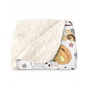 Nightmare Before Christmas Inspired Sherpa Fleece Blanket Throw Hand Drawn Gift Disneyland Magic Kingdom Parks World Movie Gifts Lap image 5