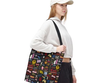 Broadway Shows Icons Logos Canvas Tote Bag Disney Collection Musical Theater Teacher School Lion King Frozen Hamilton Rent Phantom