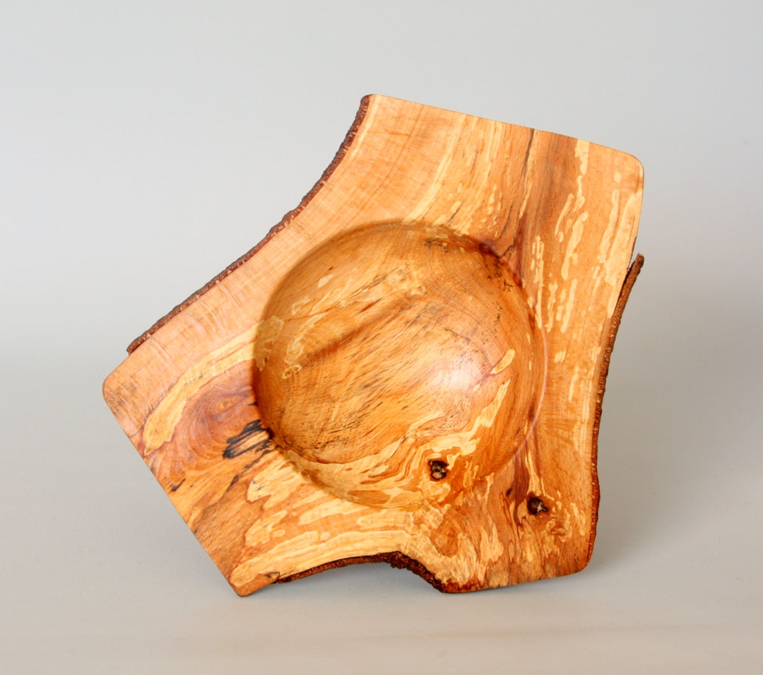 Ring/cuff Link/coin/keys Bowl Woodturned From the Crotch of a Beech Tree, Natural Edged and