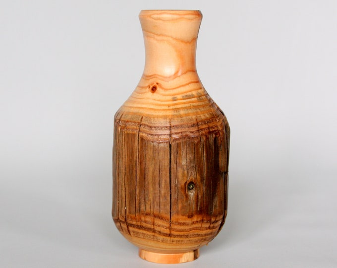 Wooden Bud Vase Made From Old Fence Post. Perfect Way to Add a Rustic Touch to Your Home. Weed