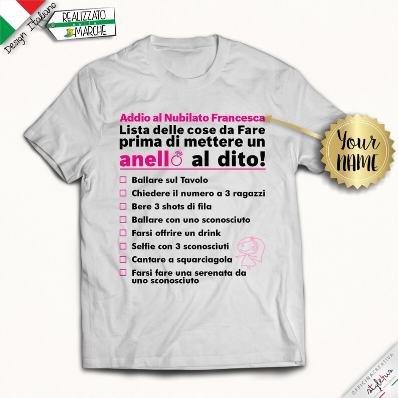 T-shirt Donna Personalizzata per Addio al nubilato immagine 3