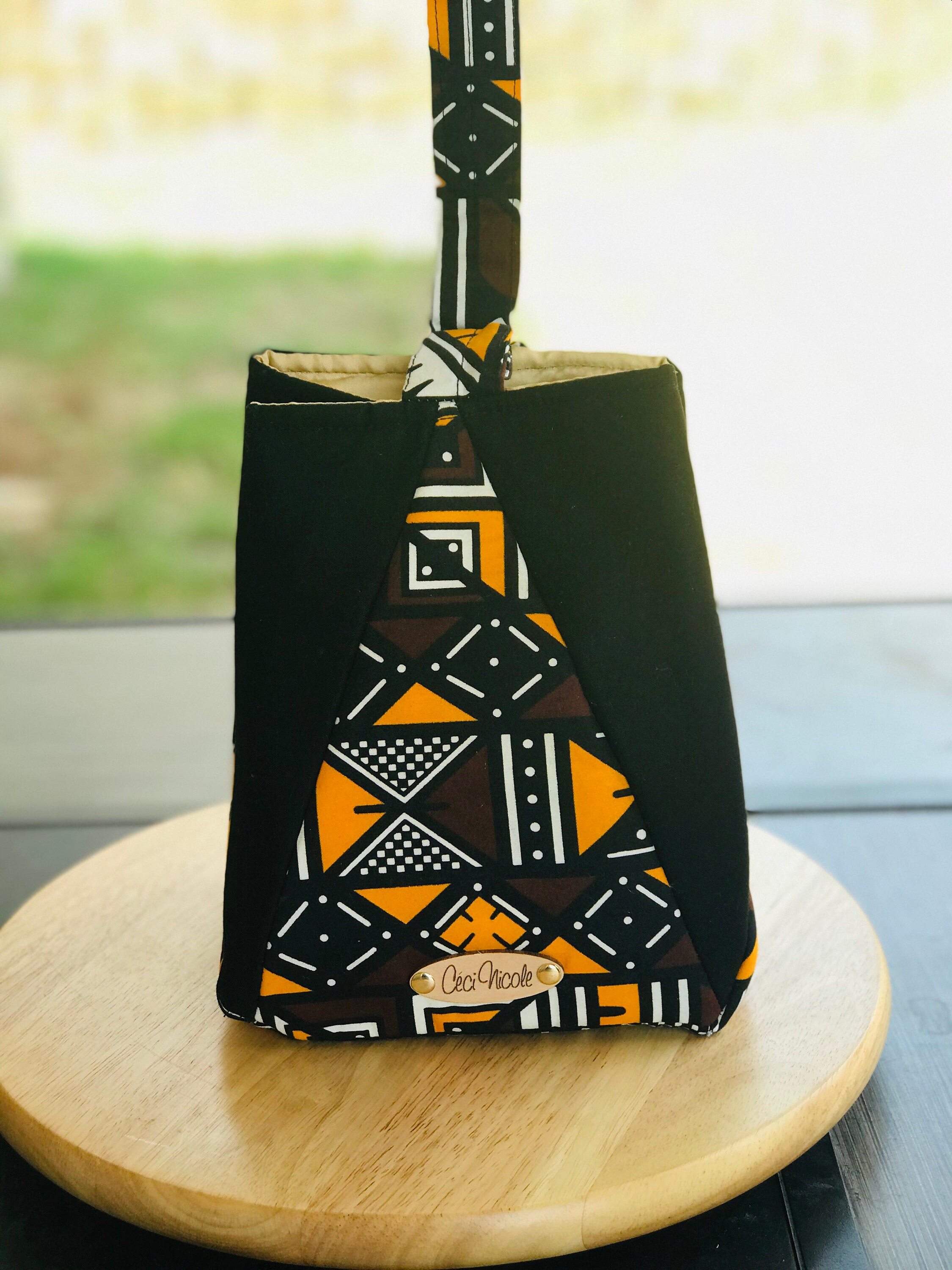 MudCloth Japanese Style Bag/Ankara/African Bag/African/African Fabric/Tote Bag/Handbag/Purse/Pouch