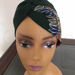 Turban Headband/African Dashiki Fabric/Green