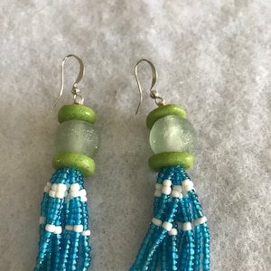 African Beaded Earrings/Bohemian Style Earrings/Glass Beads /Dangle Earrings/with Hook Earrings