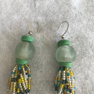 African Beaded Earrings/Bohemian Style Earrings/Glass Beads /Dangle Earrings/with Hook Earrings