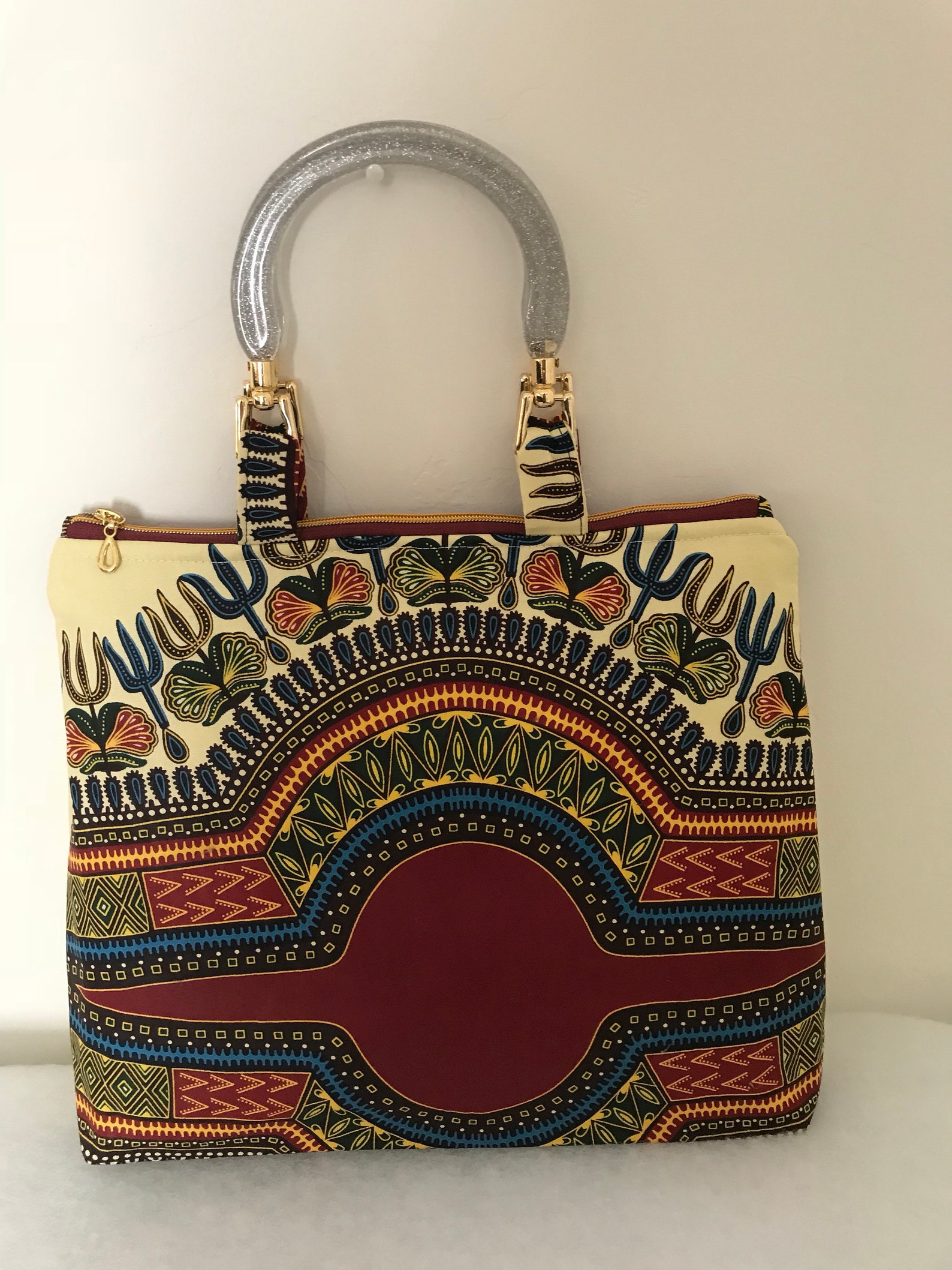 Dashiki Handbag/red Dashiki/african Handbag/top Handle - Etsy